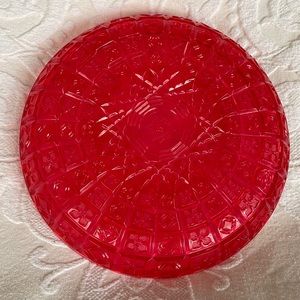 Vintage plastic melamine red tray cookie plate looks like cut crystal  STURDY!